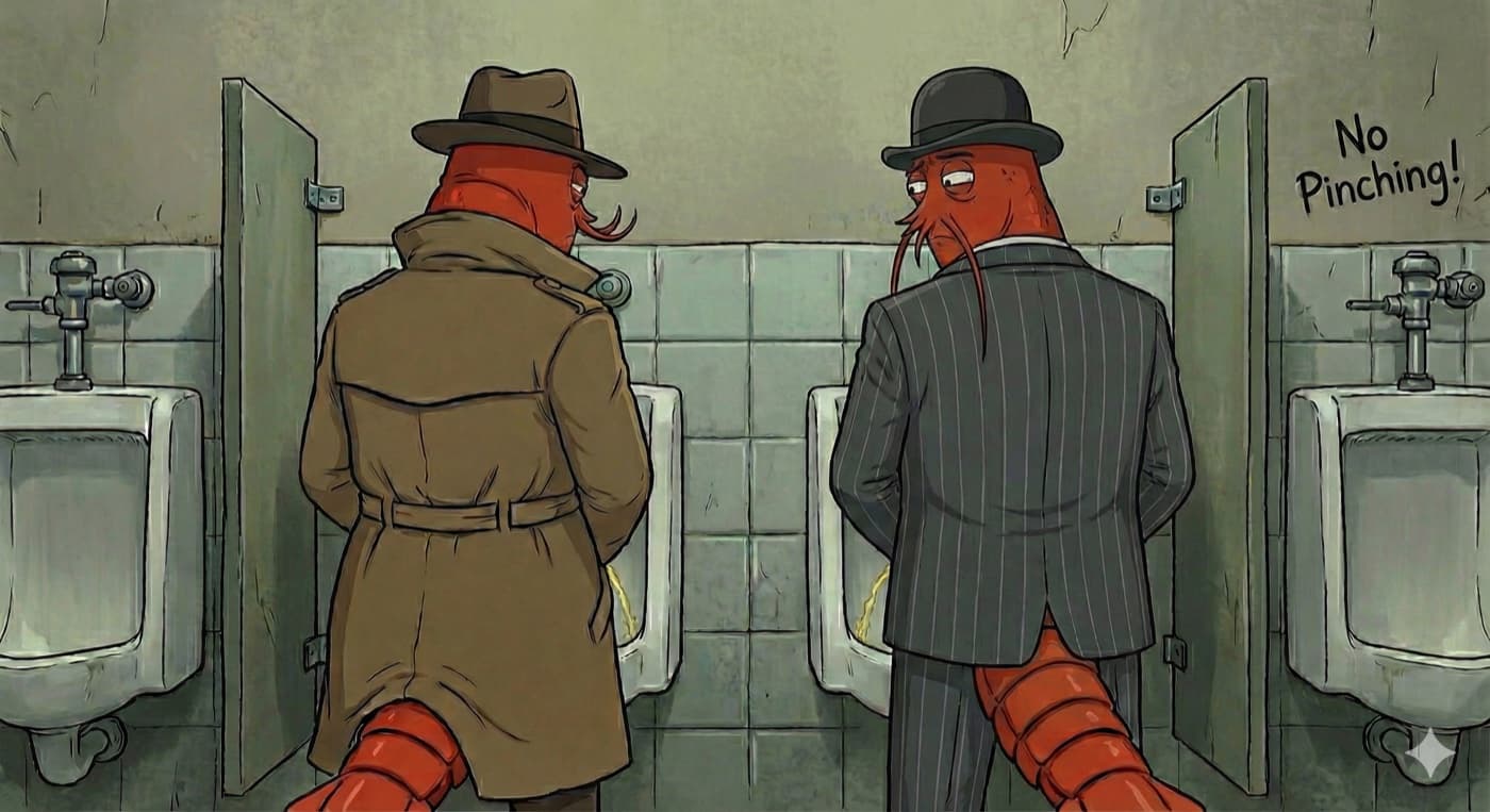 Lobster noir — a stylized illustration for Vibe Coder Score